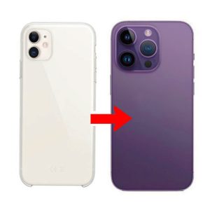 RDG Converter Housing Assembly Rear Back Chassis Housing For Apple iPhone 11 Convert to iPhone 14 Pro (Deep Purple )