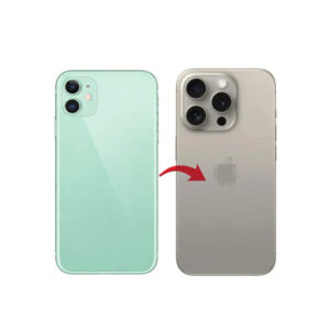 RDG Converter Housing Assembly Rear Back Chassis Housing For iPhone 11 Convert to iPhone 15 pro (Natural-Titanium )