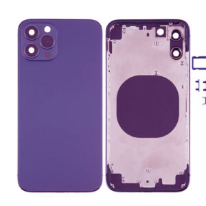 RDG Converter Housing Assembly Rear Back Chassis Housing For iPhone X Convert to iPhone 14 Pro (Deep Purple)