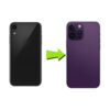 Back Panel Housing Body for iPhone XR to iPhone 15 Pro Converter (Deep purple)