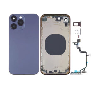 RDG Converter Housing Assembly Rear Back Chassis Housing For iPhone XR Convert to iphone 14 Pro (Deep Purple)