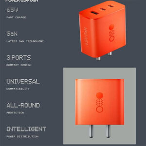 CMF Nothing 65W GaN 3 A Multiport Mobile Charger(Orange)