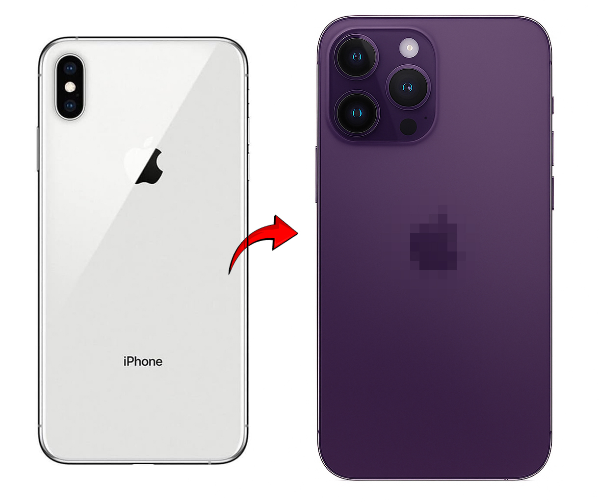 RDG Converter Housing Assembly Rear Back Chassis Housing For Apple iPhone XS Max Convert to iPhone 14 Pro Max (Deep Purple )