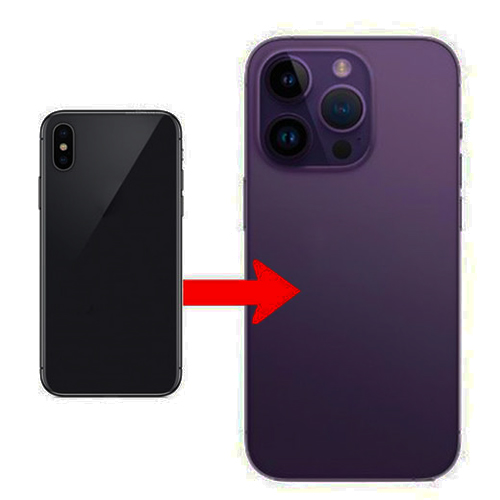 RDG Converter Housing Assembly Rear Back Chassis Housing For iPhone XS Convert to iPhone 14 Pro (Deep Purple)