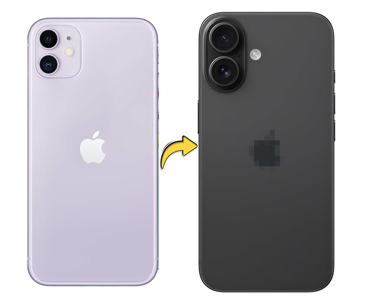 RDG Converter Housing Assembly Rear Back Chassis Housing For Apple iPhone 11 Convert to iPhone 16 Black