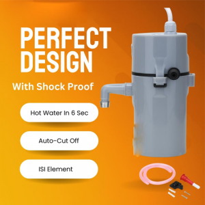 Instant geyser water Heater Auto No Off Portable Instant Water Heater/Geyser for Kitchen, Bathroom, Office, Restaurant, Saloon & Parlor (White Grey)