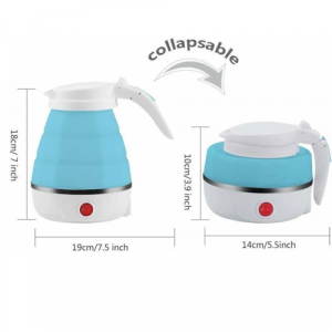 Travel Folding Electric Kettle, Fast Boiling, Portable Electric Kettle, 600ml Boil Dry Protection, 100-240V Food Grade Silicone Foldable Kettle