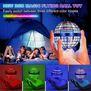 Flying Orb Ball Toy, USB Rechargeable Boomerang Spinner with RGB Lights, 360? Rotating Hover Ball for Kids & Adults, Indoor/Outdoor Fun, Safe & Durable Design ? Multi-Color LED Toy