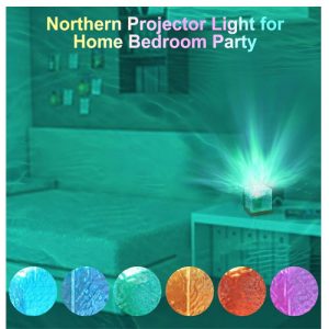 Ocean Lamp Night Light Table Lamp Starry Sky Projector - Water Waves Lamp Polar Light Projector 16 RGB Colour - Wooden Base with Remote Control - Rechargeable for Room Decoration Adults Children