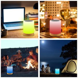 LED Bedside Lamp, Touch-Sensitive Night Light, 13 Colours, 3 Different Modes, Atmospheric Table Lamp with Timing Function for Bedroom