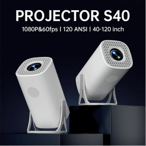 Smart WiFi 6 4K P30 Android 11 OS HD Portable WiFi Projector, Plug Type:AU Plug(White)