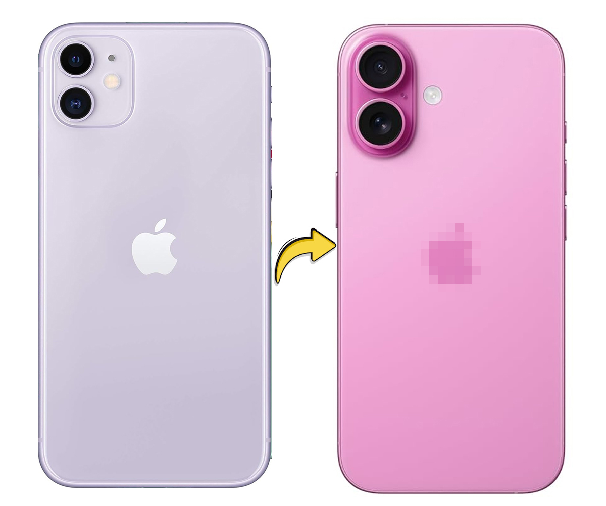 Back Panel Housing Body for Apple iPhone 11 Convert to iPhone 16 (Pink)