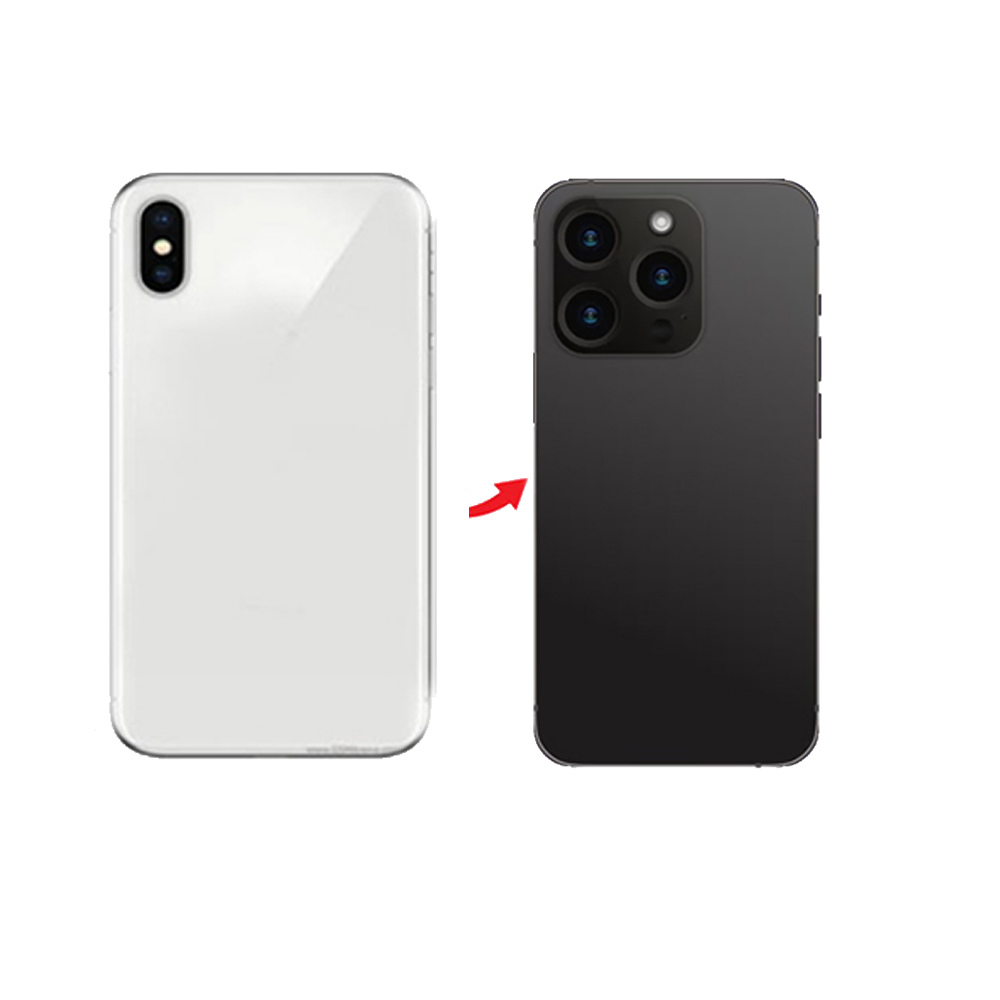 Converter Back Panel Housing for iPhone X to iPhone 15 Pro (Black-Titanium )