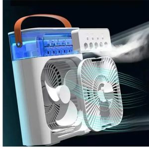 Portable Air Conditioner Small AC Quiet Personal Air Cooler USB Power Mini Desktop Cooling Misting Fan 1 2 3 Timer With Speed 360 Adjustable Tap For Office Room Desk Water Tank Home Kitchen