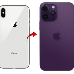 Back Panel Housing Body for Apple iPhone X to iPhone 14 Pro Converter (Deep purple)