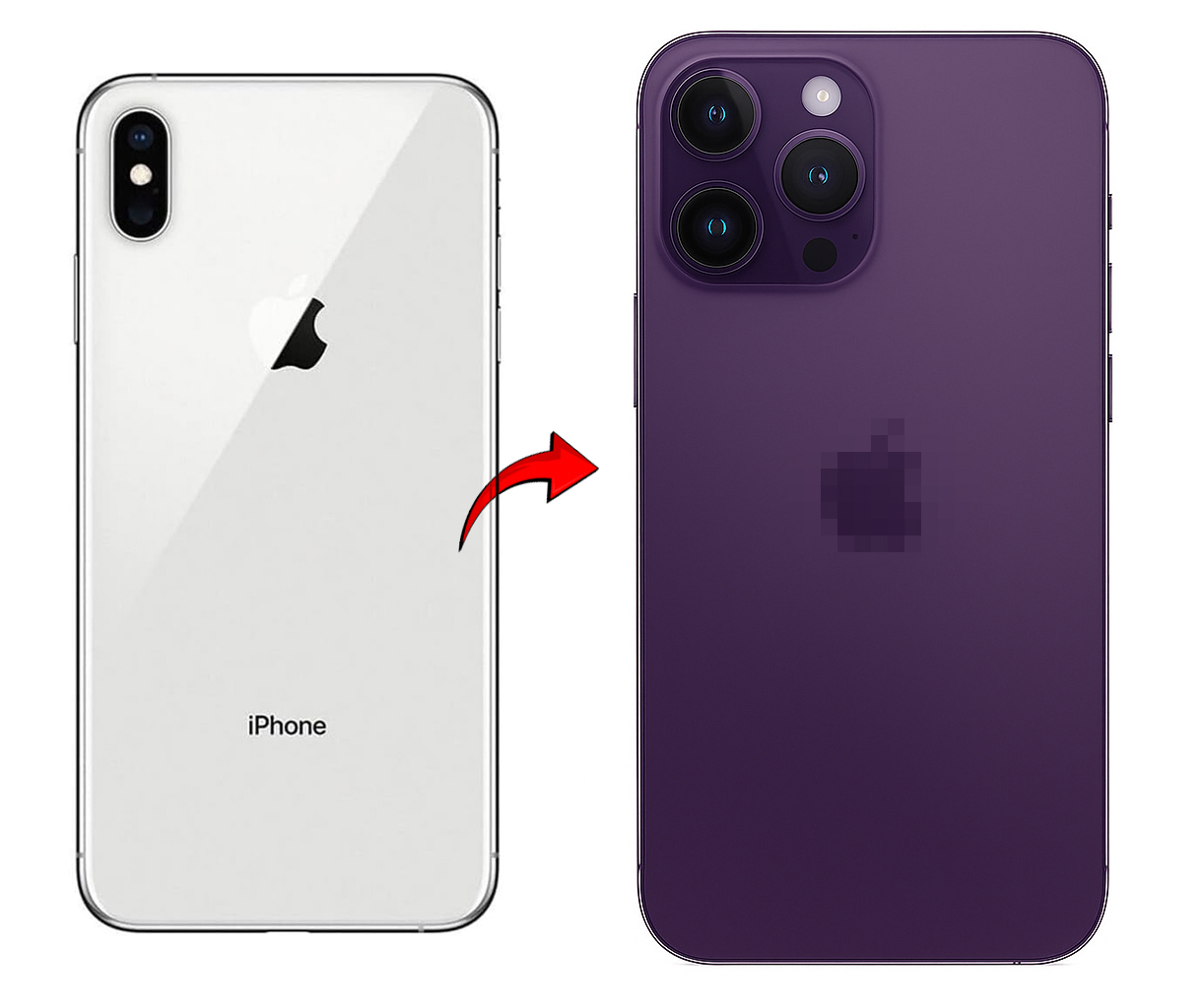 Back Panel Housing Body for Apple iPhone X to iPhone 14 Pro Converter (Deep purple)