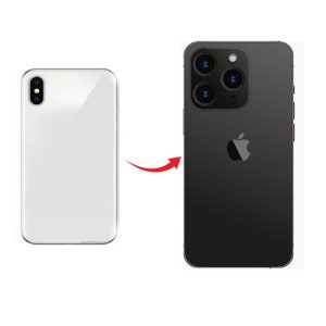 Converter Back Panel Housing for Apple iPhone X to iPhone 15 Pro (Black-Titanium )
