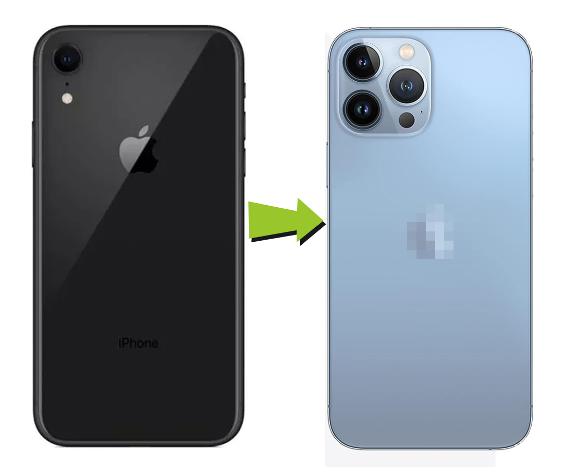 Converter Back Panel Housing for Apple iPhone XR to iPhone 14 Pro(Blue)