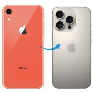 Back Panel Housing Body for Apple iPhone XR to iPhone 15 Pro Converter (Natural-Titanium )