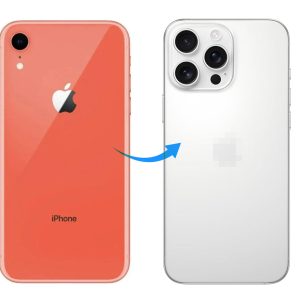 Back Panel Housing Body for Apple iPhone XR to iPhone 14 Pro Converter(White)