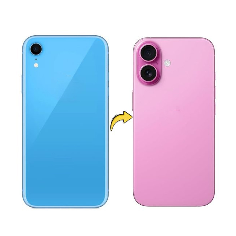 Back Panel Housing Body for iPhone XR Convert to iPhone 16 (Pink)