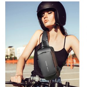 Waterproof Polyester Slim Unisex Crossbody Sling Bag Chest Backpack Men's Shoulder Bag, Leisure Travel Handbag, Hard Shell Anti-Theft Chest Bag