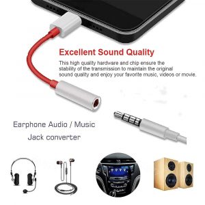 C to 3.5mm Headphone Jack Adapter, 3.5 mm jack to -C connector, Aux to  c Audio Dongle Cable Cord for iPhone 16/15, Galaxy S24/S23 Ultra, iPad Pro, Headphone, Speaker,Car