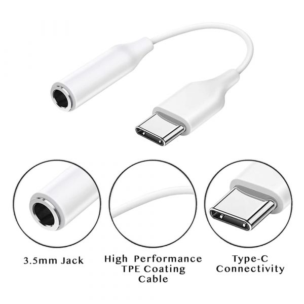 C to 3.5mm Converter, Built-in DAC Chip, Supports Mic & Audio, Metal Body, Braided Cable, for iPhone 16 series, 15 series, Samsung, Android & Type C Smartphones, Tablets, Laptop - Image 3