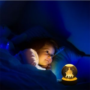 Durga Mata 3D LED Night Lamp Wooden Base, Laser Engraved Goddess Durga on Tiger | USB Powered Acrylic Light for Mandir & Home Decore
