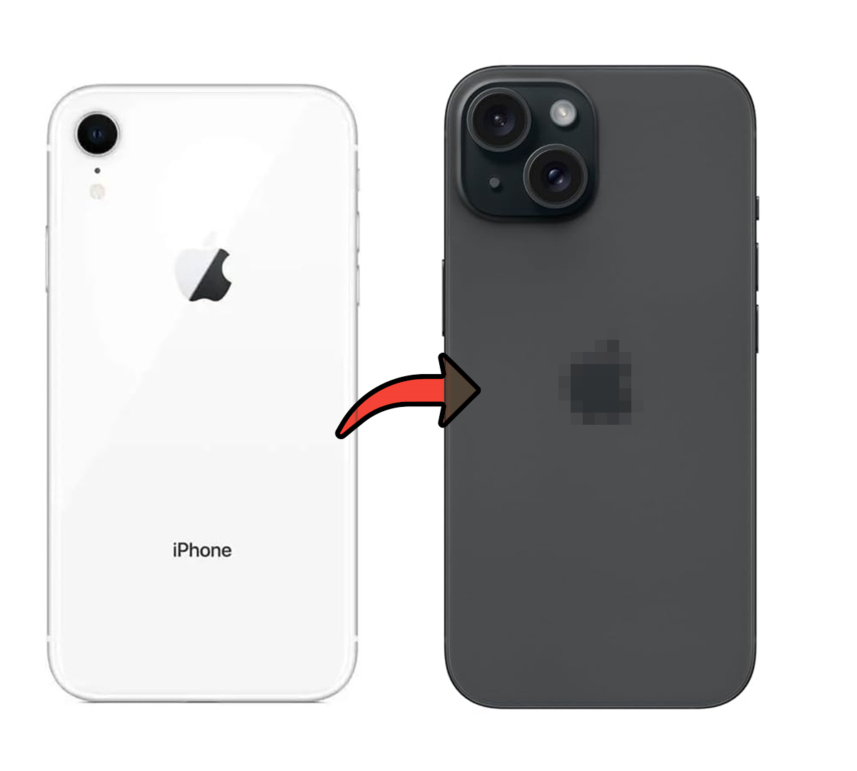 Converter Back Panel Housing for Apple iPhone XR to iPhone 15 (Black)