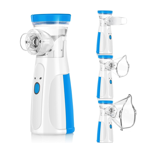 Portable Mesh Nebulizer, Silent and Compact Nebulizer Machine for Adult and Kids Effective for Cough, Asthma, Sinusitis, and Bronchitis, Steam Inhaler for Cold and Cough -Quick Relief and Daily Use