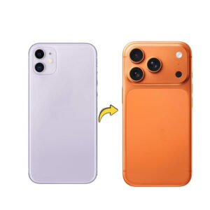 Converter Back Panel Housing for iPhone 11 Convert to iPhone 17 pro (Cosmic Orange)