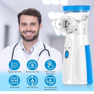Portable Mesh Nebulizer, Silent and Compact Nebulizer Machine for Adult and Kids Effective for Cough, Asthma, Sinusitis, and Bronchitis, Steam Inhaler for Cold and Cough -Quick Relief and Daily Use