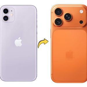 Converter Back Panel Housing for Apple iPhone 11 Convert to iPhone 17 pro (Cosmic Orange)