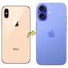 Converter Back Panel Housing for Apple iPhone XS to iPhone 16 (Blue)