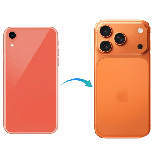 Converter Back Panel Housing for Apple iPhone XR Convert to iPhone 17 pro (Cosmic Orange)