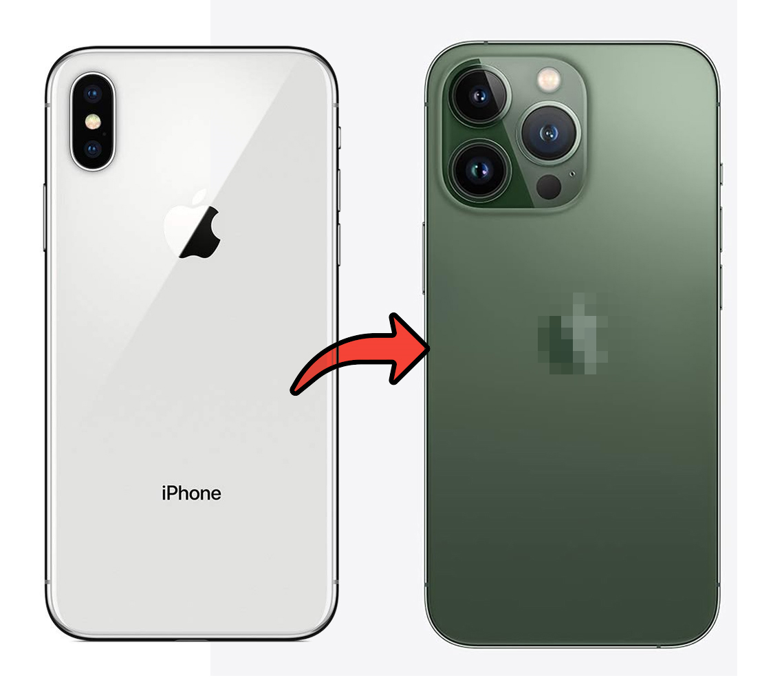 RDG Converter Housing Assembly Rear Back Chassis Housing For iPhone X Convert to iPhone 14 Pro (Alpine Green)