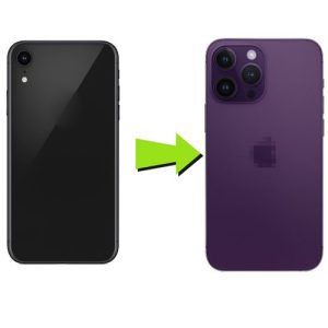 Back Panel Housing Body for Apple iPhone XR to iPhone 14 Pro Converter (Deep purple)