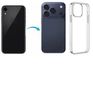 Converter Back Panel Housing for Apple iPhone XR Convert to iPhone 17 pro with Cover (Blue)