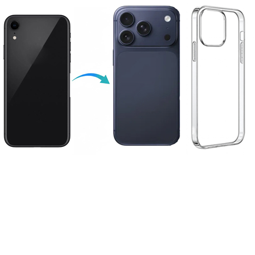 Converter Back Panel Housing for Apple iPhone XR Convert to iPhone 17 pro with Cover (Blue)