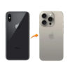 Back Panel Housing Body for Apple iPhone X to iPhone 14 Pro Converter (Natural-Titanium )