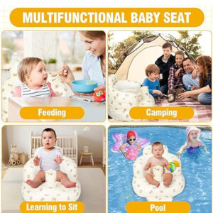 inflatable Baby Support Seat for 3 to 36 Months Safe Blow Up Chair with Built in Air Pump
