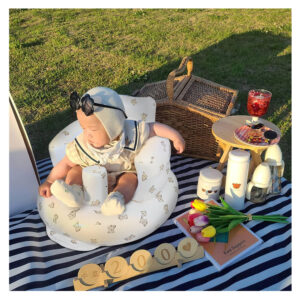 inflatable Baby Support Seat for 3 to 36 Months Safe Blow Up Chair with Built in Air Pump