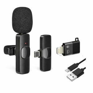 Wireless Lavalier Microphone K8 Noise Reduction Mic for YouTube, Vlogging, Recording | RDGstores