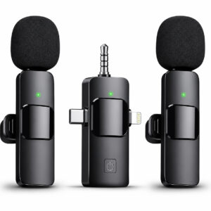 Wireless Lavalier Microphone K35 3 in 1 Noise Reduction Mic for YouTube, Vlogging, Recording | RDGstores