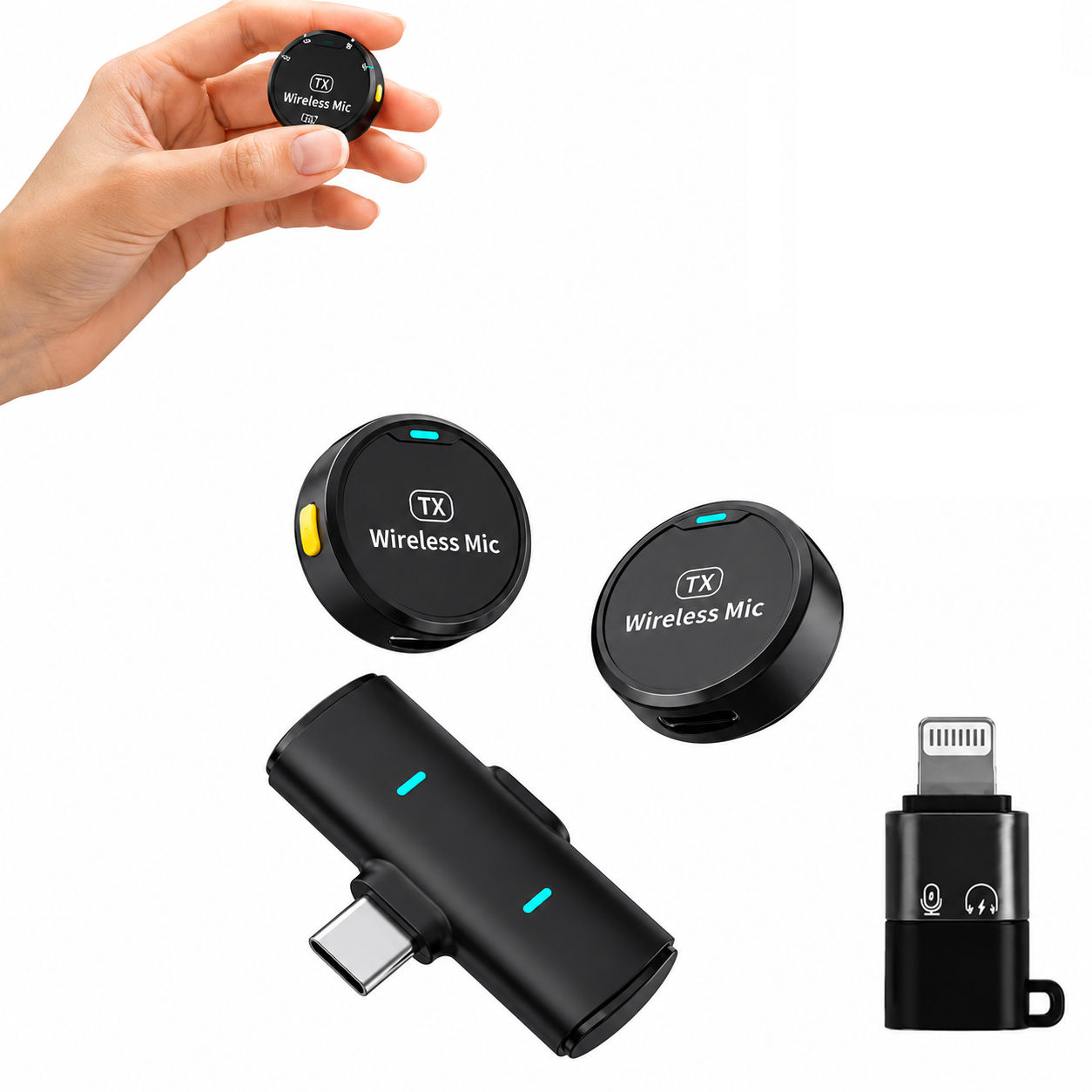 Wireless Lavalier Microphone TX Noise Reduction Mic for YouTube, Vlogging, Recording | RDGstores - Image 2
