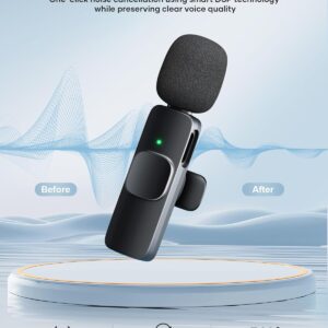 Wireless Lavalier Microphone K9 Noise Reduction Mic for YouTube, Vlogging, Recording | RDGstores