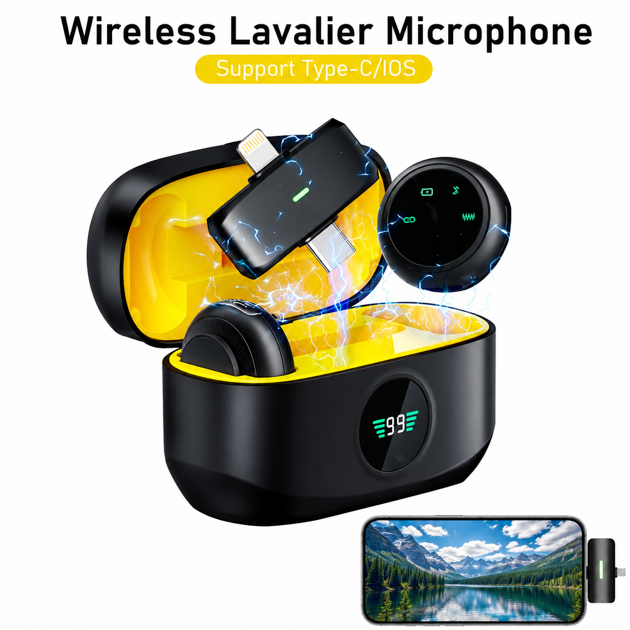 Wireless Lavalier Microphone K31 Pro Noise Reduction Mic for YouTube, Vlogging, Recording | RDGstores - Image 2