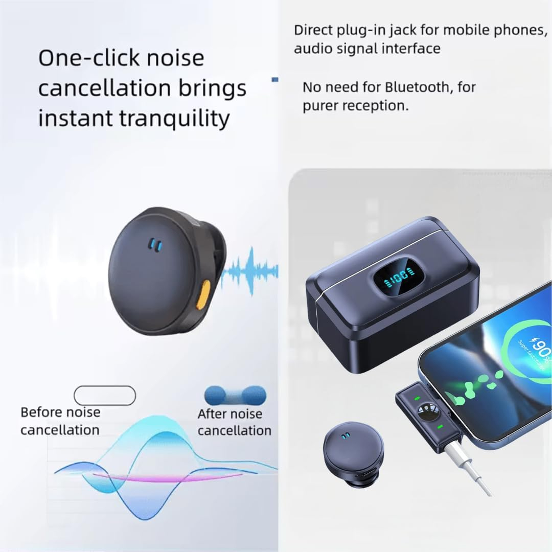 Wireless Lavalier Microphone Q8 Noise Reduction Mic for YouTube, Vlogging, Recording | RDGstores - Image 4