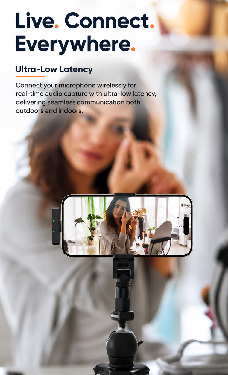 Wireless Lavalier Microphone Q28 Noise Reduction Mic for YouTube, Vlogging, Recording | RDGstores - Image 5